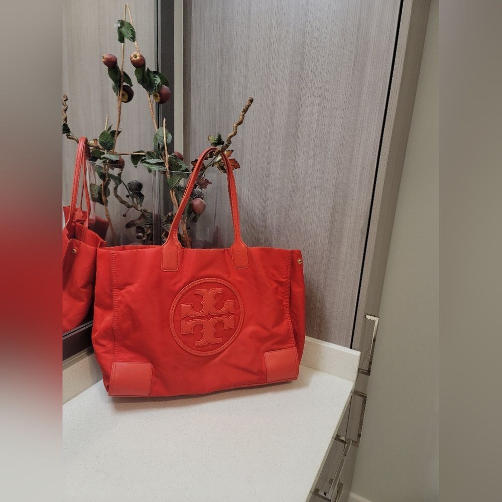 Tory Burch Red Logo Tote